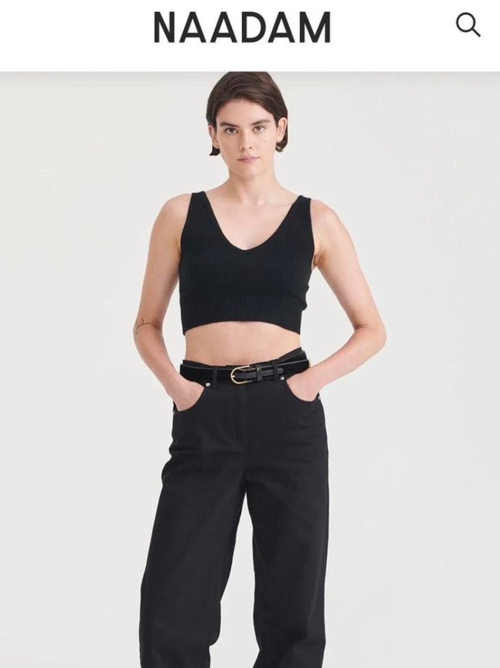 NAADAM 100% Cashmere Longline Crop Top